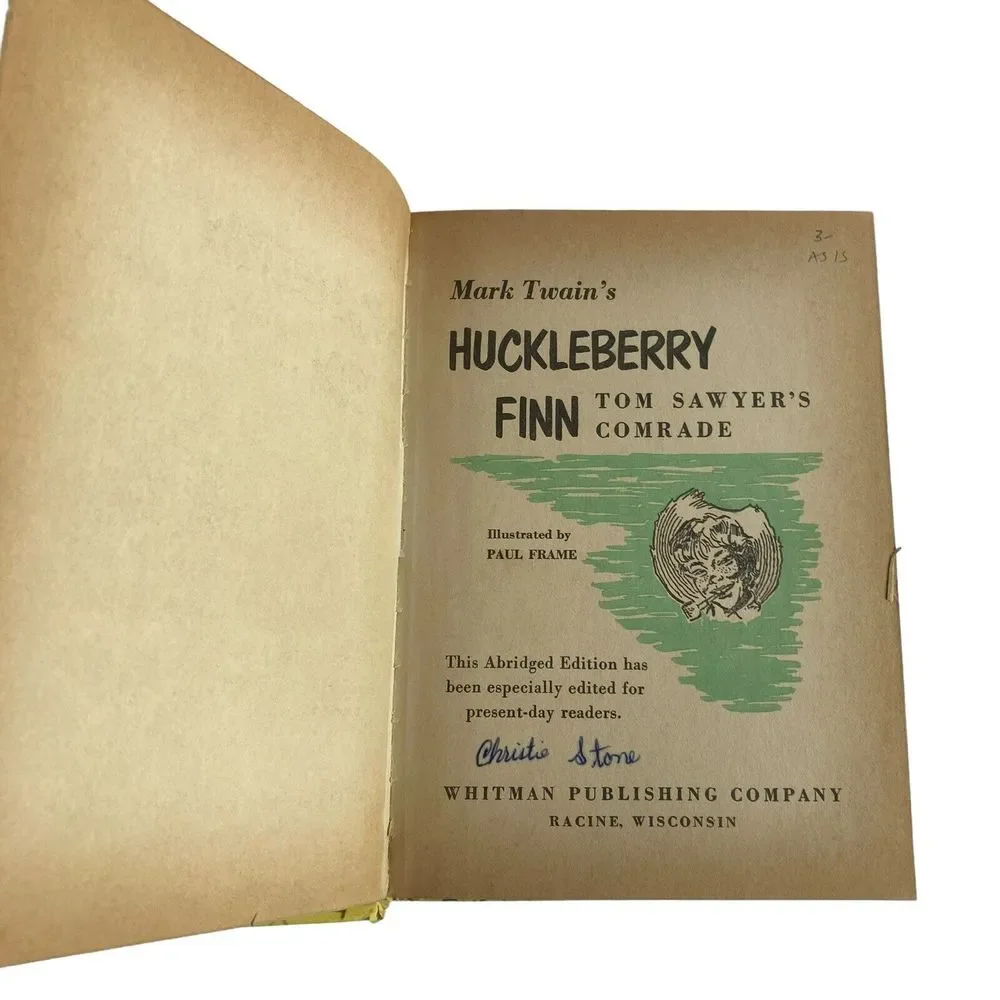 1955 Huckleberry Finn Tom‎ Sawyer's Comrade Whitman Pub HC Illustrated Vintage